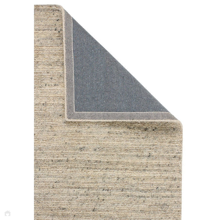 Vista Modern Plain Hand-Woven Ribbed Textured Wool Natural Cream Rug