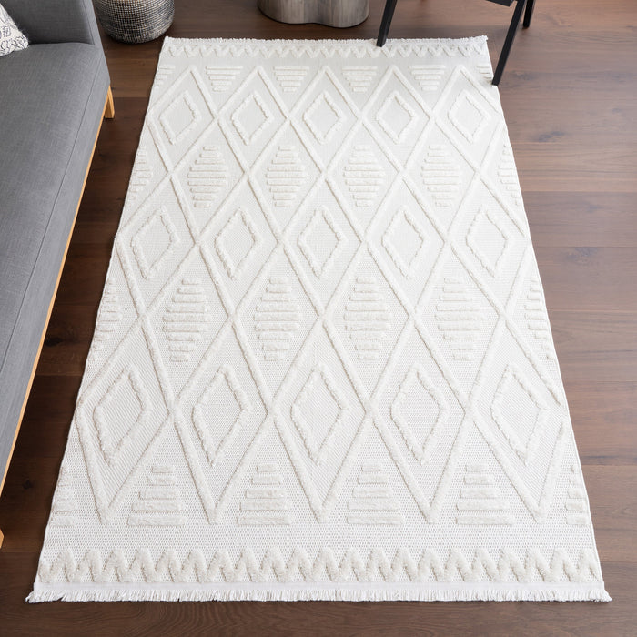 Viviana Cream Trellis Area Rug 140x200 cm