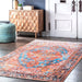 Vivid Orange Patterned Area Rug 160cm for Living Room