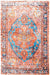 Vivid Orange Patterned Area Rug 160cm for Living Room