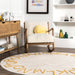 Washable Alphabet Area Rug for Nursery in Light Yellow