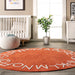 Washable Alphabet Nursery Rug in Rust 120x180 cm