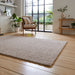 Washable Bali 950 Modern Plain Shaggy Beige Rug