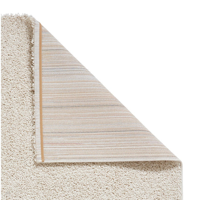 Washable Bali 950 Modern Plain Shaggy Cream Rug