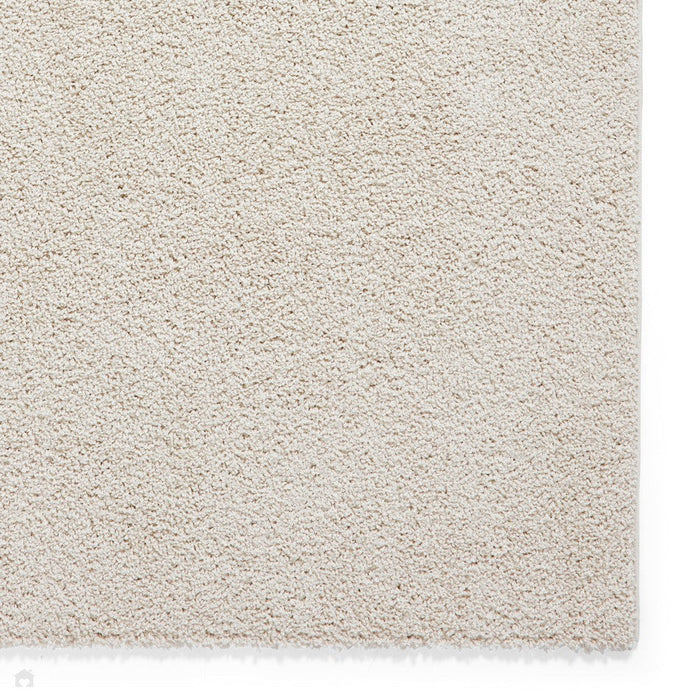 Washable Bali 950 Modern Plain Shaggy Cream Rug