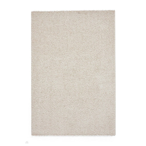 Washable Bali 950 Modern Plain Shaggy Cream Rug