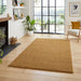 Washable Bali 950 Modern Plain Shaggy Gold Rug