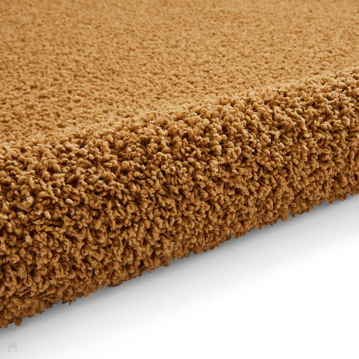 Washable Bali 950 Modern Plain Shaggy Gold Rug