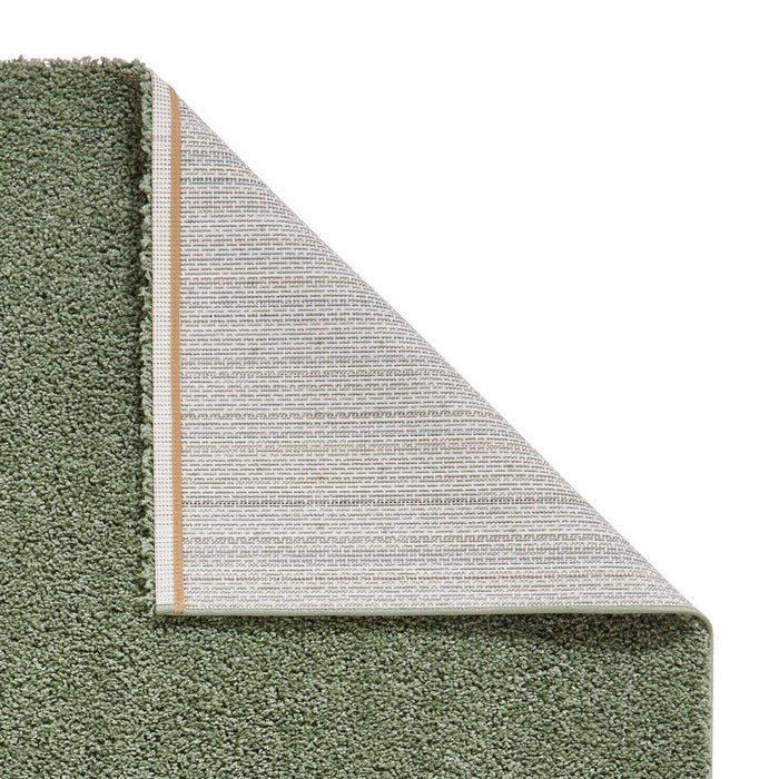 Washable Bali 950 Modern Plain Shaggy Green Rug