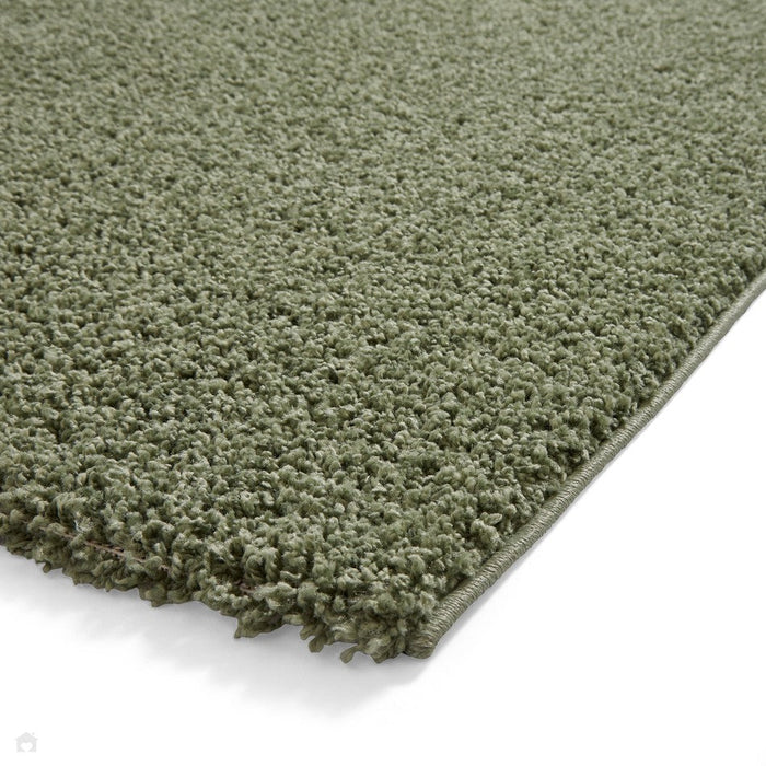 Washable Bali 950 Modern Plain Shaggy Green Rug