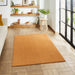 Washable Bay Modern Plain Sleek Low Profile Smooth Textured Super-Soft Polyester Shaggy Camel Rug