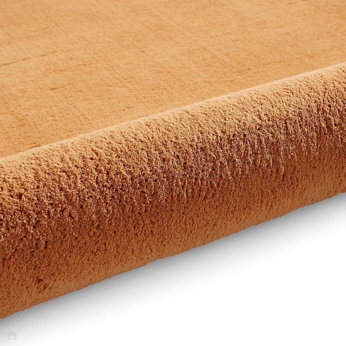 Washable Bay Modern Plain Sleek Low Profile Smooth Textured Super-Soft Polyester Shaggy Camel Rug