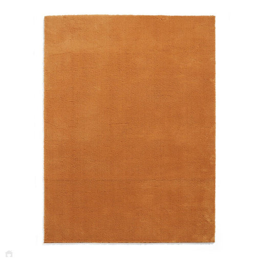 Washable Bay Modern Plain Sleek Low Profile Smooth Textured Super-Soft Polyester Shaggy Camel Rug