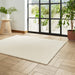 Washable Bay Modern Plain Sleek Low Profile Smooth Textured Super-Soft Polyester Shaggy Cream Rug