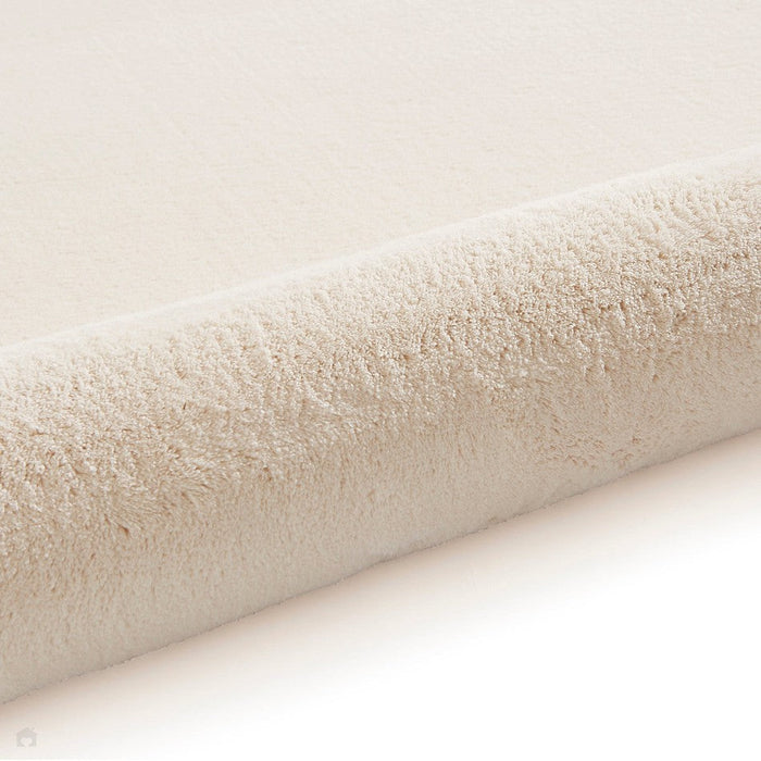 Washable Bay Modern Plain Sleek Low Profile Smooth Textured Super-Soft Polyester Shaggy Cream Rug