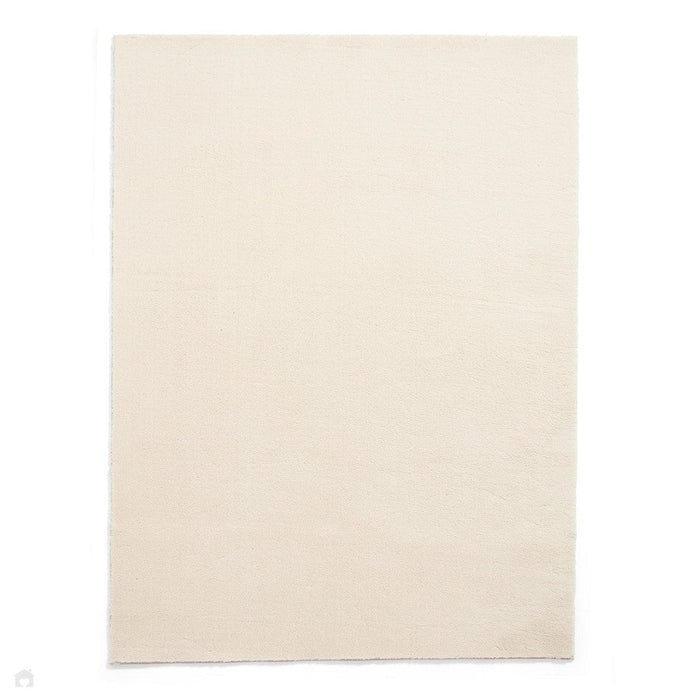 Washable Bay Modern Plain Sleek Low Profile Smooth Textured Super-Soft Polyester Shaggy Cream Rug