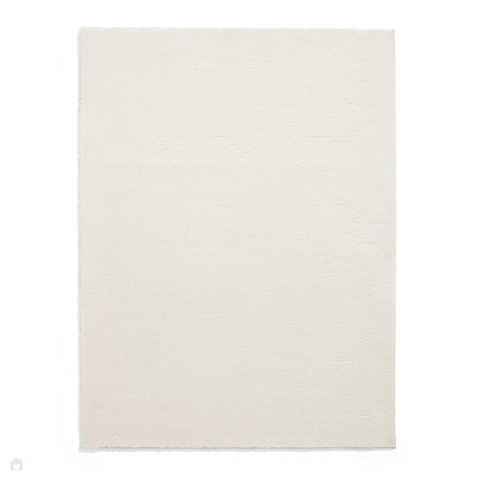 Washable Bay Modern Plain Sleek Low Profile Smooth Textured Super-Soft Polyester Shaggy Ivory Rug