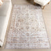 Washable Beige Medallion Rug Stain Resistant 120x180 cm