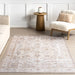 Washable Beige Medallion Rug Stain Resistant 120x180 cm