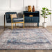 Washable Blue Area Rug for High Traffic Homes