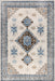 Washable Blue Clovebud Geometric Area Rug 152x244 cm