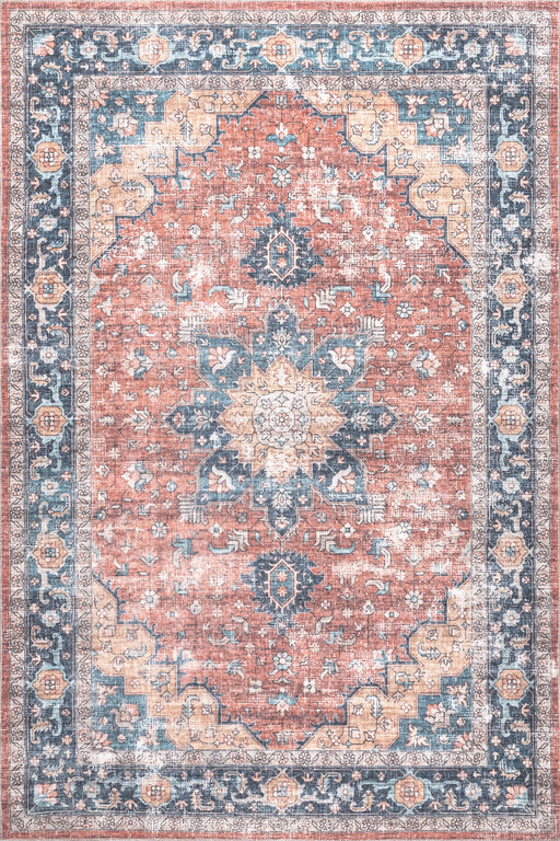 Washable Blue Distressed Area Rug 70x100 cm