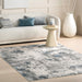 Washable Blue Grey Abstract Area Rug 140x200 cm