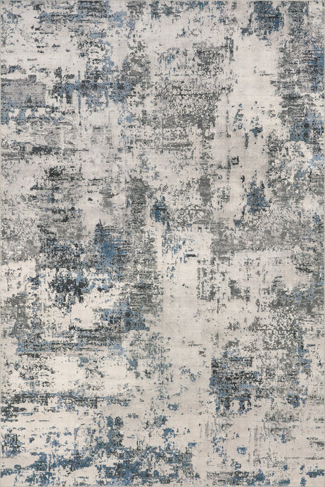 Washable Blue Grey Abstract Area Rug 140x200 cm