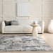 Washable Blue Grey Abstract Area Rug 160x230 cm