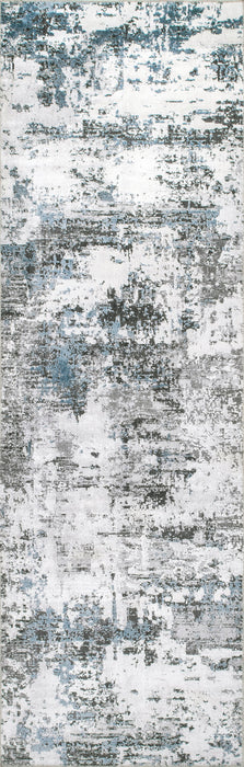 Washable Blue Grey Abstract Area Rug 160x230 cm