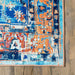 Washable Blue Medallion Area Rug for Busy Homes