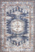 Washable Blue Medallion Area Rug for Busy Homes