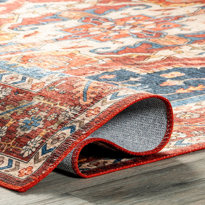 Washable Blue Rug With Spill Resistance for Homes