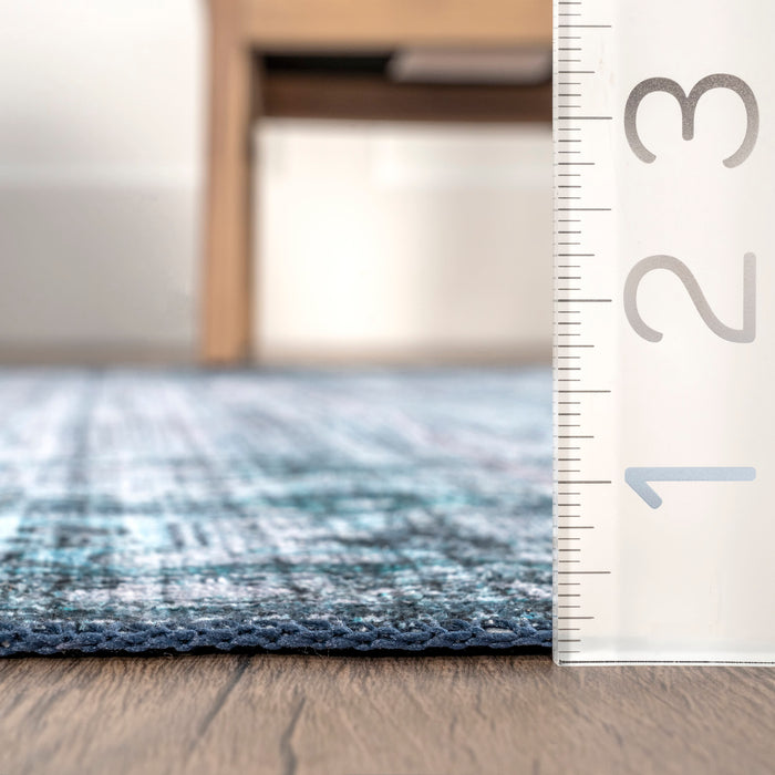 Washable Blue Rug for Busy Households and Pets