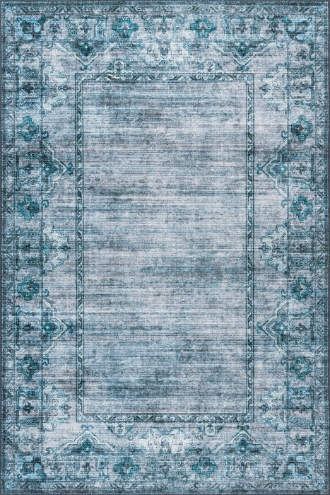 Washable Blue Rug for Busy Households and Pets