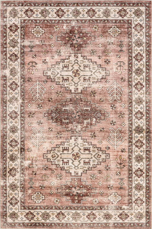 Washable Blush Distressed Area Rug 140 cm x 200 cm