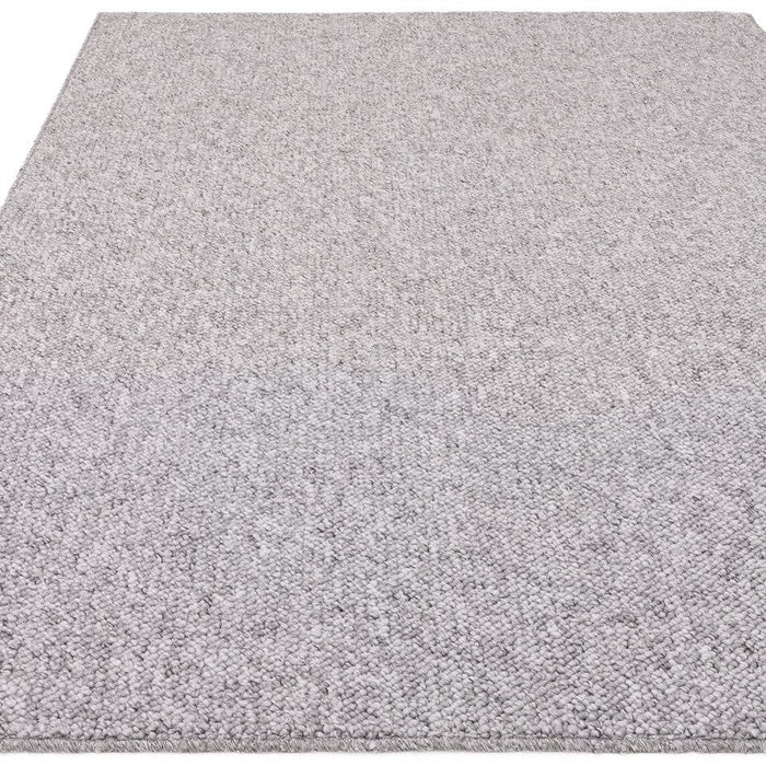 Washable Boden Modern Plain Bobble Textured Soft-Touch Polyester Flatweave Grey Rug