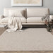 Washable Boden Modern Plain Bobble Textured Soft-Touch Polyester Flatweave Ivory Rug