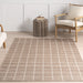 Washable Brown Checkered Area Rug 120x180 cm