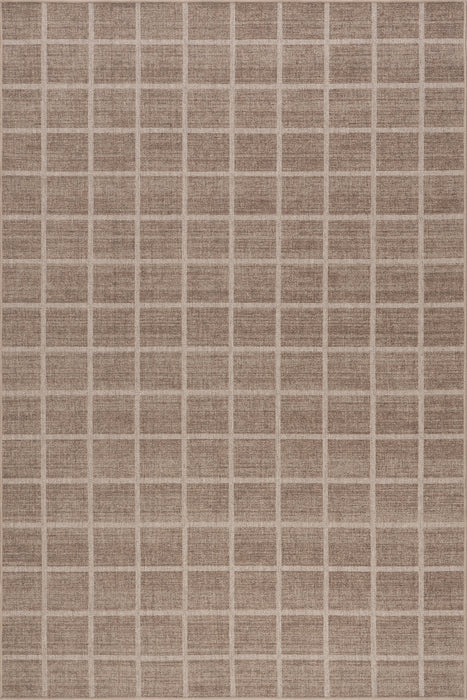 Washable Brown Checkered Area Rug 120x180 cm