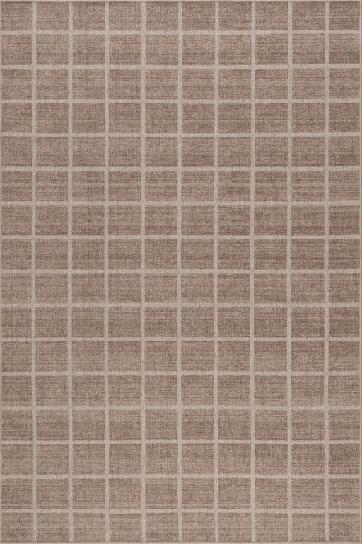 Washable Brown Checkered Area Rug 120x180 cm