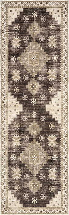 Washable Brown Clovebud Geometric Rug 120x180 cm