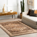 Washable Brown Medallion Area Rug for Home Décor