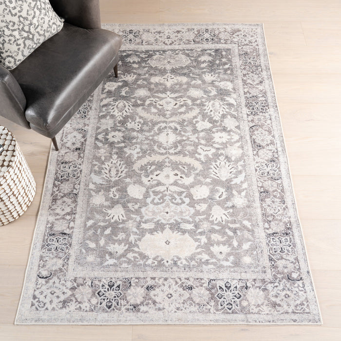 Washable Brown Medallion Area Rug for Home Decor