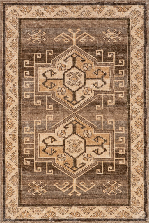 Washable Brown Medallion Area Rug for Home Décor