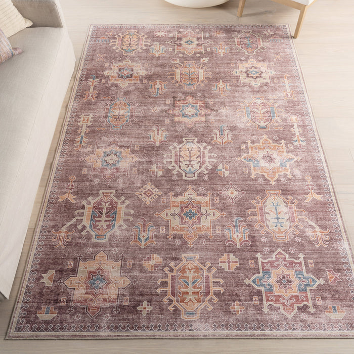 Washable Brown Spill Proof Area Rug 120x180 cm