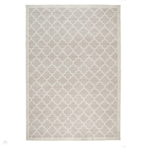 Washable Chateau Trellis Flatweave Neutral/Natural Rug