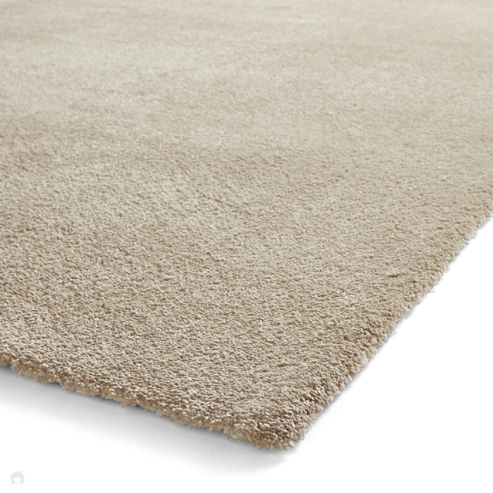 Washable Cove Sleek Low Pile Texture Soft Plain Polyproplene Shaggy Beige Rug