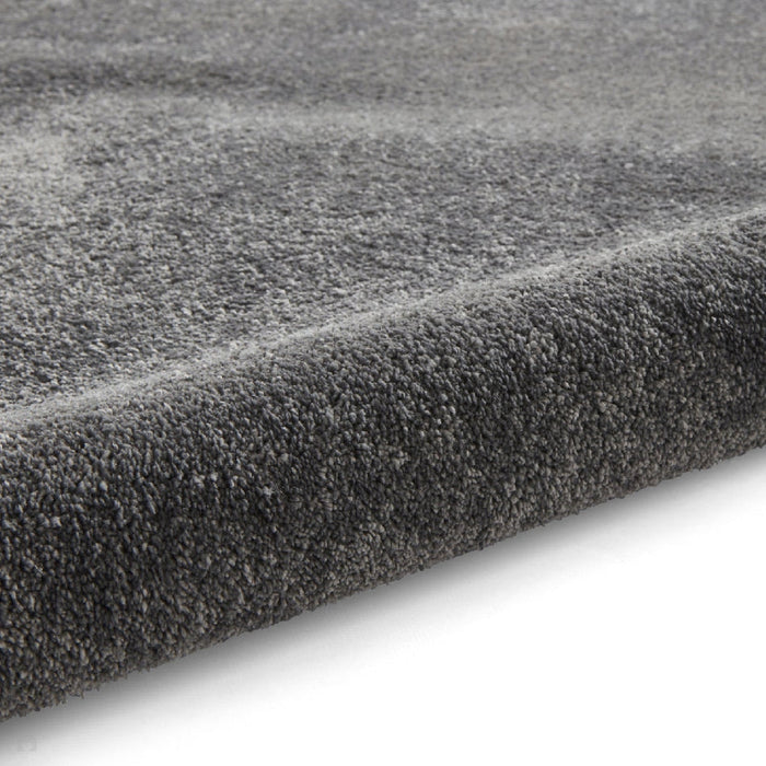 Washable Cove Sleek Low Pile Texture Soft Plain Polyproplene Shaggy Charcoal Rug