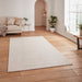 Washable Cove Sleek Low Pile Texture Soft Plain Polyproplene Shaggy Cream Rug